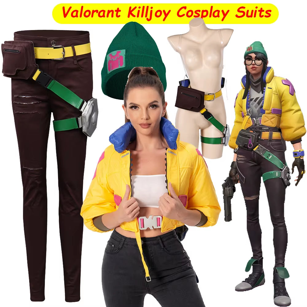 Valorant Killjoy Cosplay Costume Coat Bag Outfits Halloween Carnival Suit