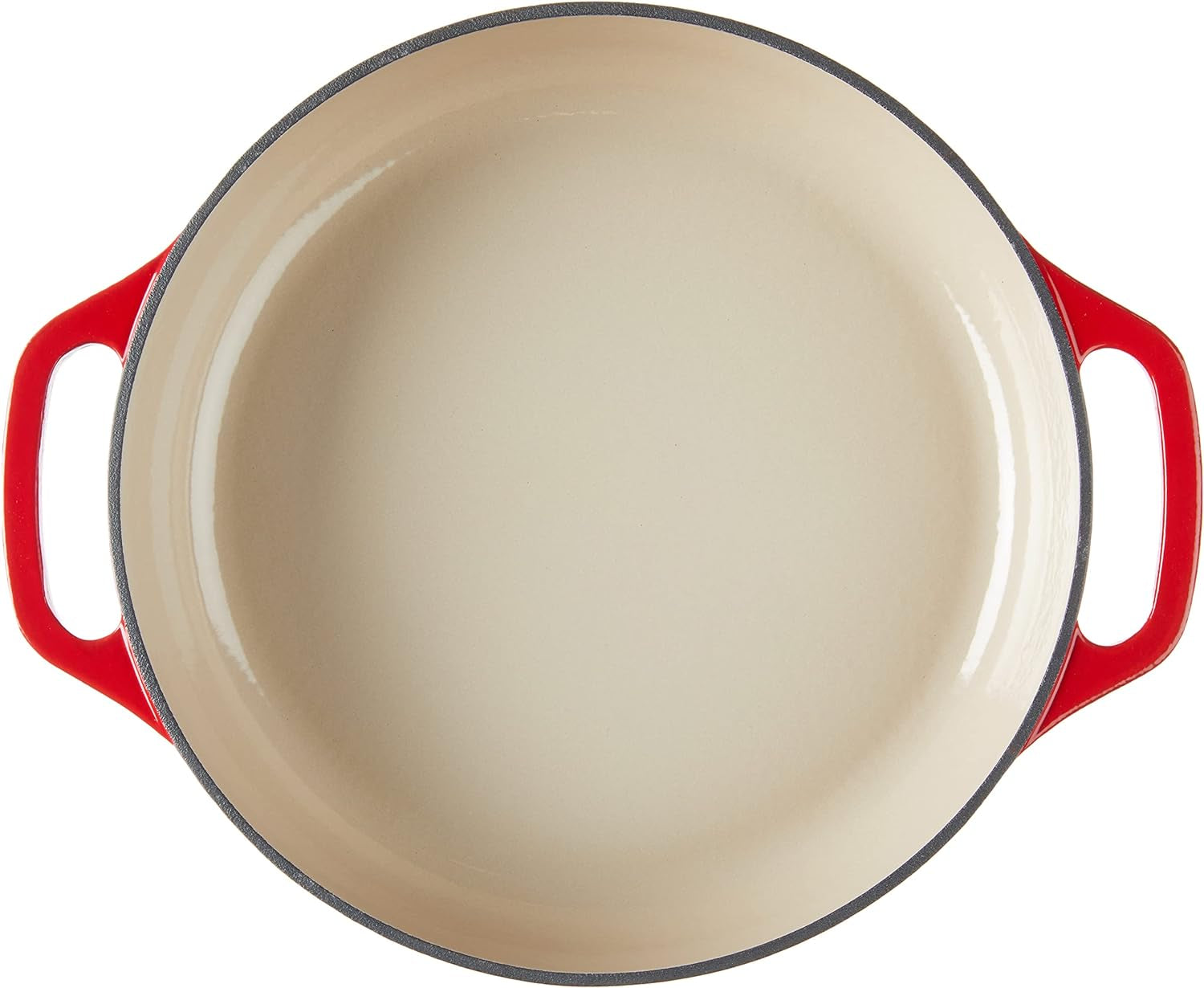3.6 Quart Cast Iron Casserole Pan. Red Enamel Cast Iron Casserole Dish with Dual Handles and Lid (Island Spice Red)